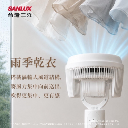 【SANLUX 台灣三洋】 9吋變形AC擺頭循環立式風扇（循環扇、立扇、涼風扇）SYEF-M06
