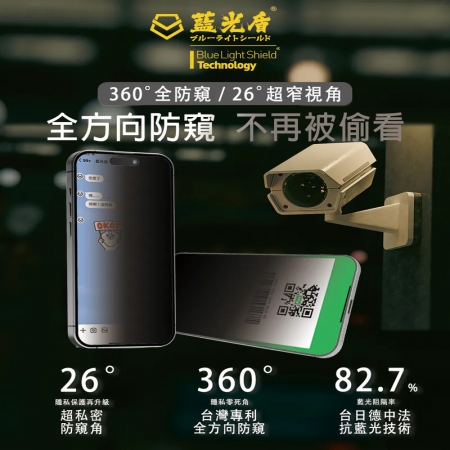 【好買點數放大】【藍光盾】iPhone18 系列【第二代全方向AR防窺】抗藍光玻璃保護貼 Privacy Protector