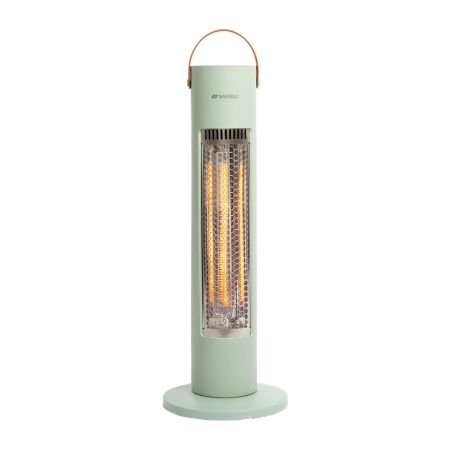【SANSUI 山水】瞬熱擺頭遠紅外線碳素電暖器 SH-G500 莫蘭迪綠 （自動擺頭/露營/防護斷電）