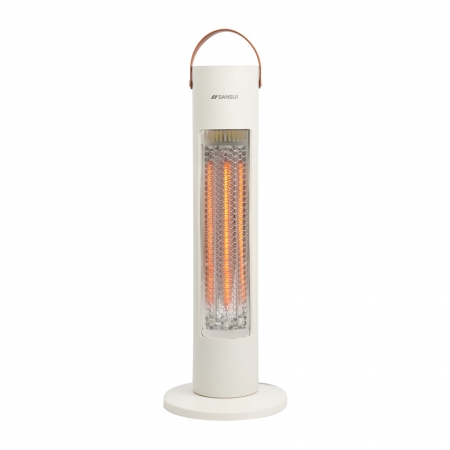 【SANSUI 山水】瞬熱擺頭遠紅外線碳素電暖器 SH-W500 典雅白 （自動擺頭/露營/防護斷電）