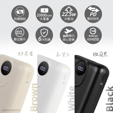 aibo 台灣製 防爆SSSB半固態10000mAh行動電源（螢幕電量顯示/具Wh標示）