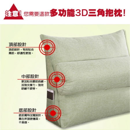專業級3D舒適三角靠枕組合（含半圓柱靠枕）