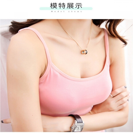 舒適莫代爾免穿BRA細肩帶背心