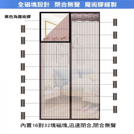 超靜音魔術貼磁性防蚊簾（3色任選）