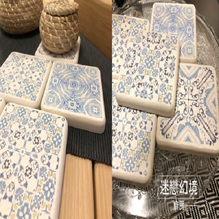 【MBM】花磚珪藻土杯墊（多款花色）任選