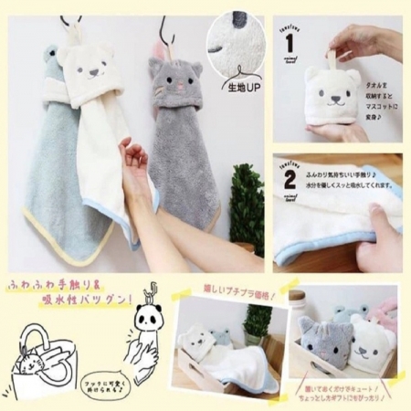 【QiMart】日本熱銷可愛動物擦手巾-2入組