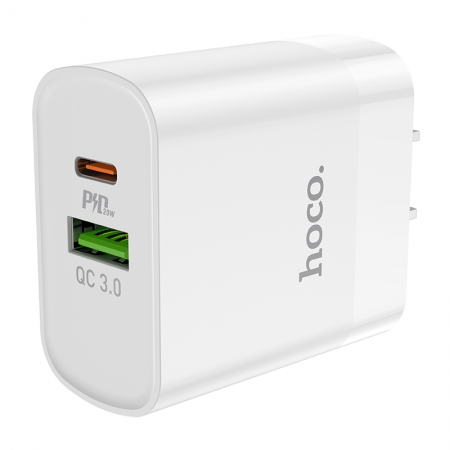 hoco. C80 迅泰PD20W＋QC3.0 充電器 白色