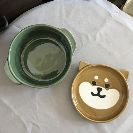 柴犬大學 - 日式浮雕柴犬泡麵碗蓋組
