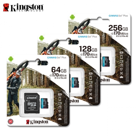 金士頓 Kingston Canvas Go! PLUS microSD 高速 記憶卡 64GB（KTCG3-64G）