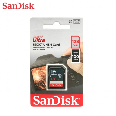 SanDisk Ultra UHS-I 【128GB】 SDXC 記憶卡 讀取100M C10 公司貨（SD-SDU-NR-128G）