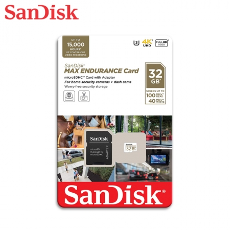 SanDisk 極致耐寫度 microSD 記憶卡 32GB V30 U3 4K 監視器/行車記錄器專用（SD-SQQVR-32G）