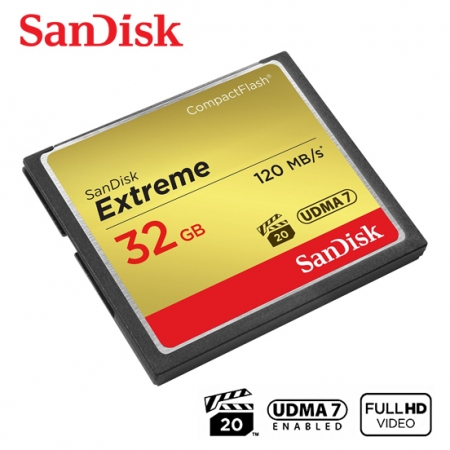 SanDisk Extreme CompactFlash 32GB 記憶卡 專業攝影 錄影 高速記憶卡 CF卡（SD-CF120M-32G）