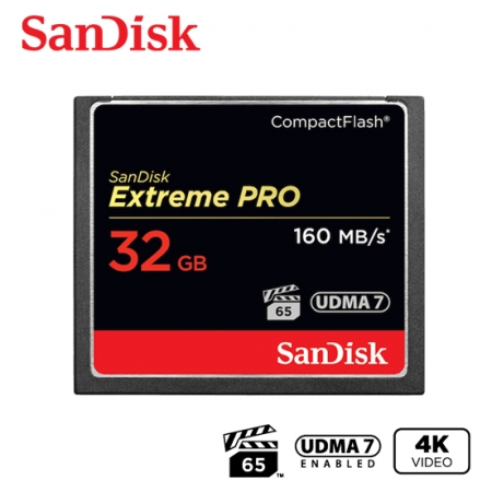SanDisk Extreme Pro CompactFlash 32GB 記憶卡 160M 高速CF卡 專業攝影（SD-CF160M-32G）