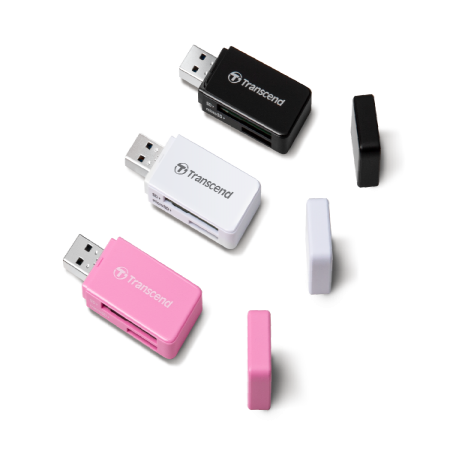 Transcend 創見 RDF5 USB 3.0 雙槽讀卡機 支援SD/MicroSD 白色 （TS-RDF5W）