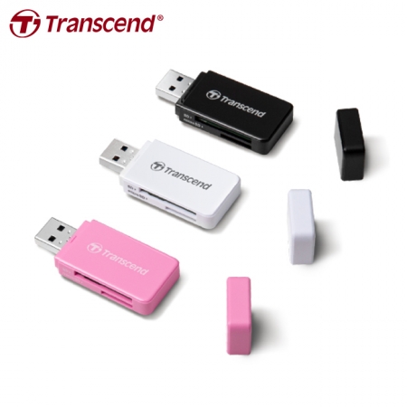 Transcend 創見 RDF5 USB 3.0 雙槽讀卡機 支援SD/MicroSD 粉紅色 （TS-RDF5R）