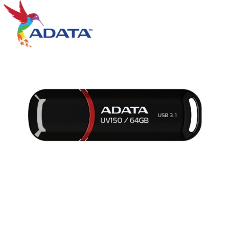 ADATA 威剛 UV150 64GB USB 3.2 高速隨身碟 黑色 公司貨（AD-UV150-64G）