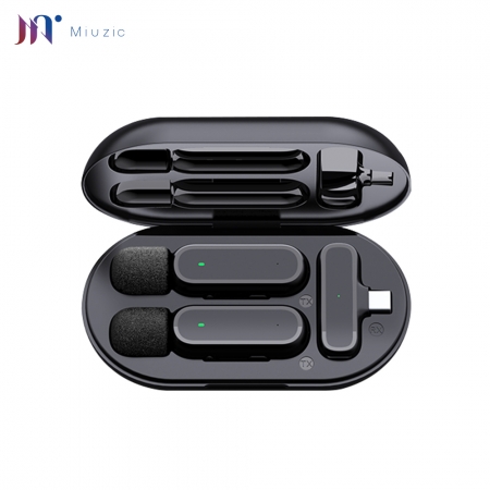 【Miuzic沐音】Pure PE1心型指向雙mic無線降噪麥克風（隨插即用/DPS降噪/錄音/直播/採訪收音/便攜好收納/20小時單次續航/Type-C&Li