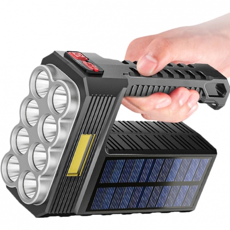 【FJ】八燈頭COB強光太陽能露營燈D18（USB充電款）