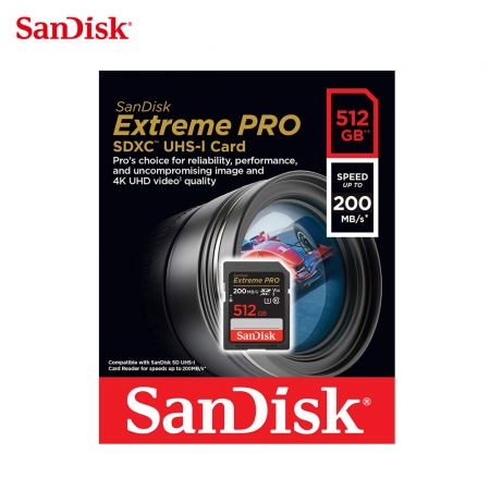 SanDisk Extreme PRO SDXC 512G 相機記憶卡 V30 U3 200MB 專業攝影高速記憶卡（SD-SDXXD-512G）