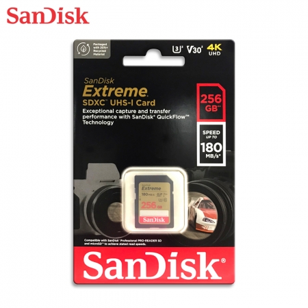 SanDisk Extreme SDXC UHS-I 256GB U3 V30 相機記憶卡 速度180MB/s（SD-SDXVV-256G）
