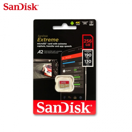 SanDisk Extreme A2 microSD UHS-I 256GB 記憶卡 U3 V30 讀取速度190MB/s （SD-SQXAV-256G）