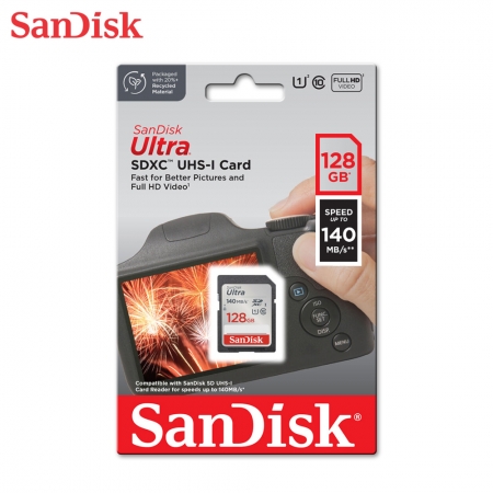 SanDisk Ultra 128GB SDXC C10 UHS-I 讀取速度高達140MB/s 相機記憶卡 公司貨（SD-SDUNB-128G）