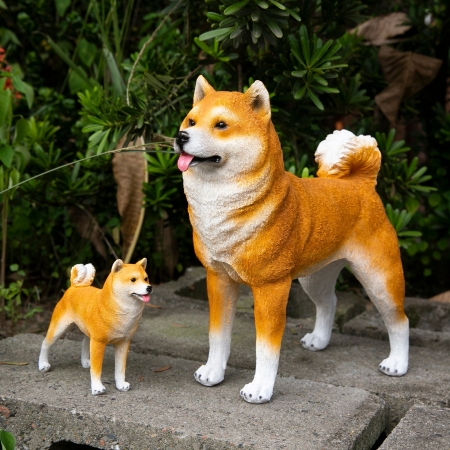柴犬大學 擬真柴犬擺飾（大號） 柴犬公仔 柴犬擺件 擬真公仔 柴犬雕像 仿真柴犬 仿真擺飾 居家裝飾 柴犬免運