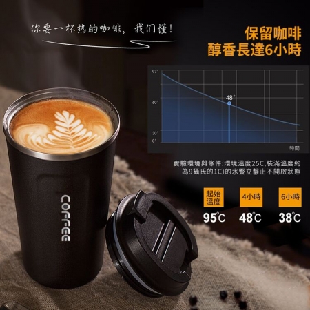 翻蓋直飲304咖啡保溫杯