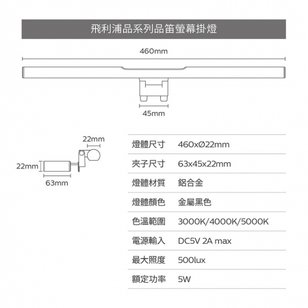  Philips 飛利浦 品笛 66242 G2 LED護眼螢幕掛燈 檯燈 電腦燈  （PD038）