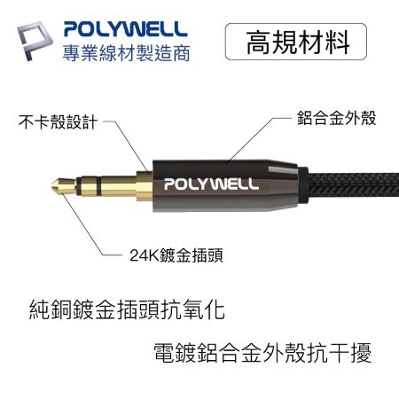 POLYWELL 3.5mm 音源分享線 情侶線 1分2 一分二 1公2母 25公分 Y-Cable 寶利威爾 台灣現貨