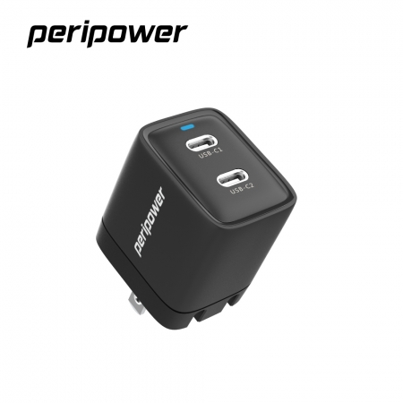 peripower PS-01 GaN 氮化鎵 40W 雙 USB-C PD 快速充電器 - iPhone 15 系列適用