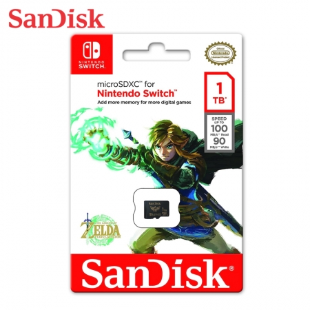 SanDisk 任天堂官方授權 Switch一代專用記憶卡 1TB 薩爾達 聯名款 UHS-I microSD （SD-SQXAO-1TB）