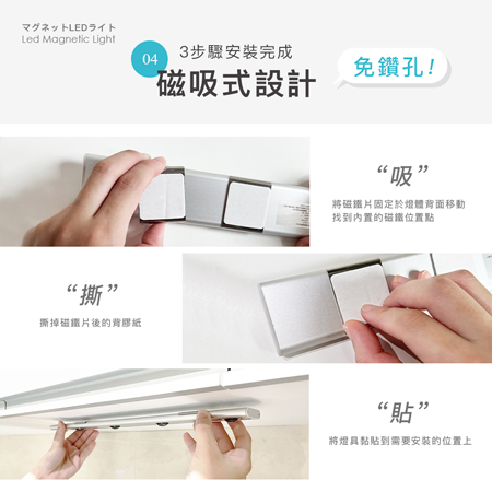 LED磁吸燈條/貓眼感應燈40cm