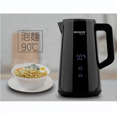 【AIWA 愛華】微電腦觸控式溫控電茶壺 AK-1538F1 黑色