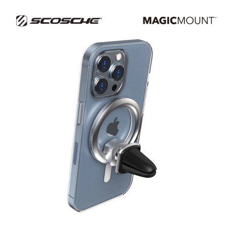 SCOSCHE 鋁合金升級版出風口磁鐵手機架 （MagSafe 適用）-銀色-MEMSV-SP