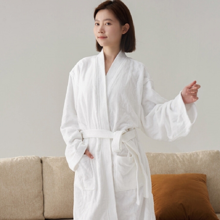 【星紅織品】飯店專用純白剪絨純棉大浴袍