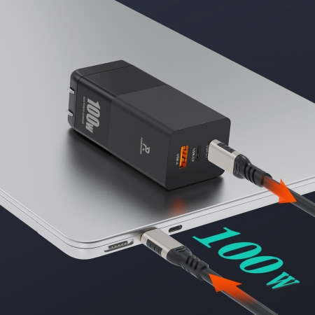 PowerRider PD100CA 100W氮化鎵三孔折疊快速充電器