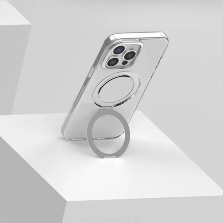 Momax MagSafe磁吸鋁合金支架手機殼（透黑）CaseForm FLIP（適用iPhone 15系列）	