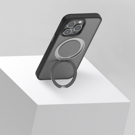 Momax MagSafe磁吸透明旋轉支架防摔手機殼CaseForm Roller（適用iPhone 15系列）（粉色）