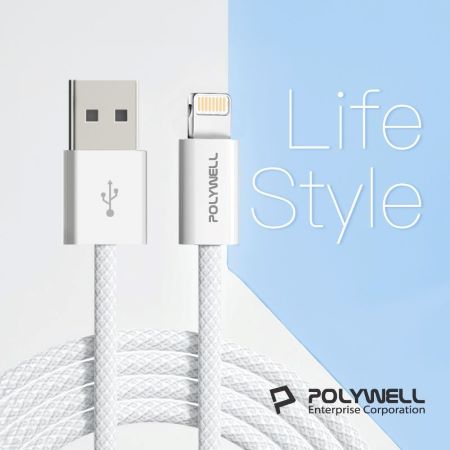 POLYWELL USB To Lightning PD編織快充線 3A 3米 適用iPhone14 寶利威爾 台灣現貨