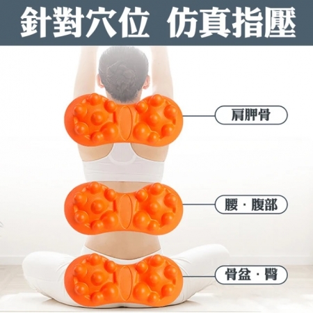 【QiMart】全身穴位深度指壓舒展按摩器（腰墊B款）