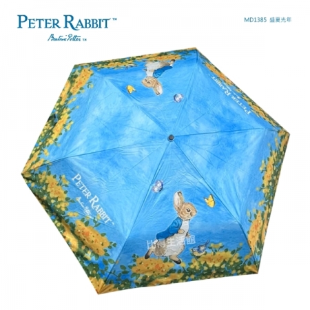 【PETER RABBIT 比得兔】比得兔 黑膠布三折自動摺疊晴雨傘 3款