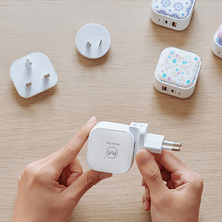 Maktar 38W GaN 氮化鎵 充電器 口袋快充 時尚白＋二代萬國轉接組
