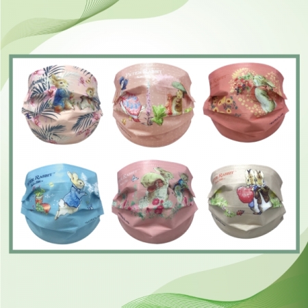 【PETER RABBIT 比得兔】 平面醫用口罩系列 （6盒（6款）一組, 單盒5入, 共30片）