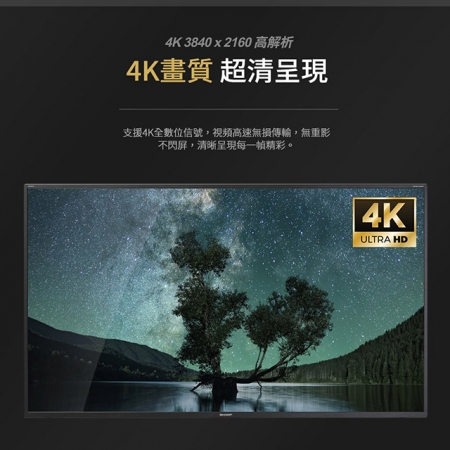 超4K高清-鍍金鋁合金HDMI影音傳輸線 1.8米（公對公）