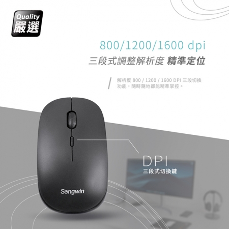 Songwin 巧手2.4G無線光學滑鼠（解析度三段調整）