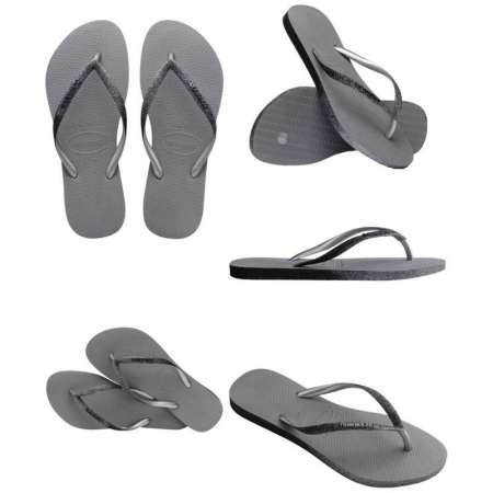 【哈瓦士havaianas】 巴西 人字拖 哈瓦士 女款 Slim sparkle/漸層灰黑