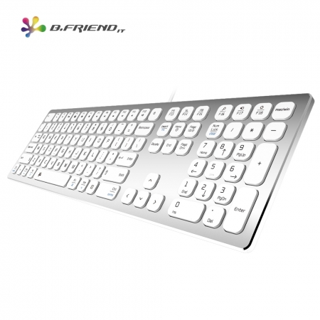 B.Friend KB700S 鋁合金剪刀腳靜音有線鍵盤