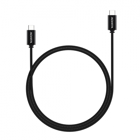 ADATA 威剛 USB-C to USB-C 1M 編織充電線 傳輸線 100W 支援PD/QC快充 黑色（AD-C2C-1M-K）