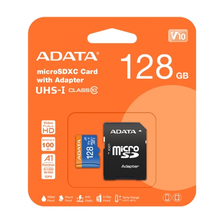 ADATA 威剛 Premier 128G microSD A1 UHS-I C10 U1 記憶卡 附轉卡（ADC10-128G）